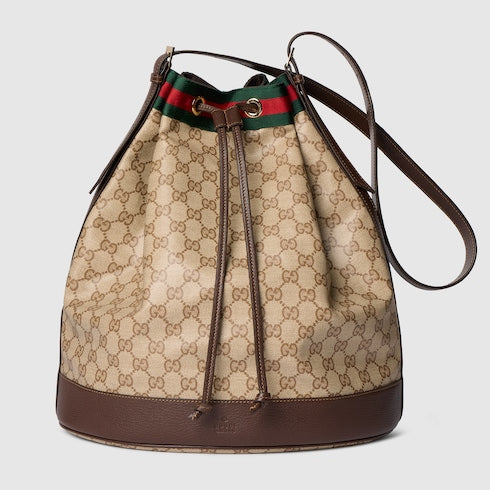 Gucci Venice large bucket bag - sand and brown GG canvas