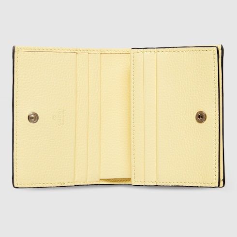 Bi-color GG Marmont small wallet - light yellow leather