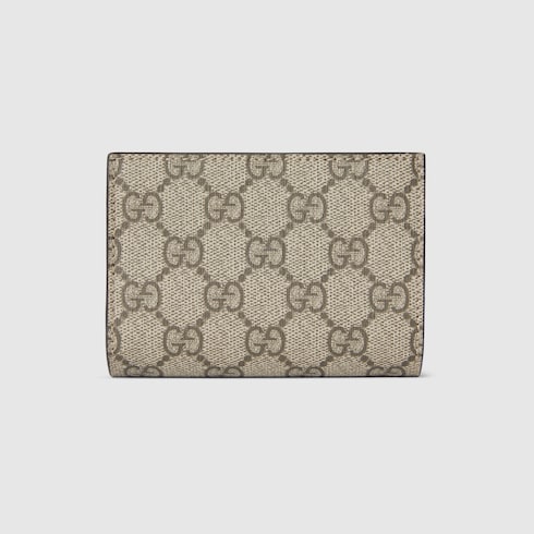 Bi-color GG Marmont small wallet - beige and Rosso Ancora leather