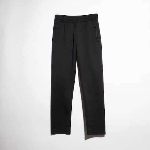 Silk cotton jersey sportswear pants - black