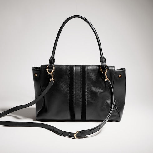 Paparazzo medium top handle bag - black leather
