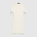 Braided cotton blend dress - white