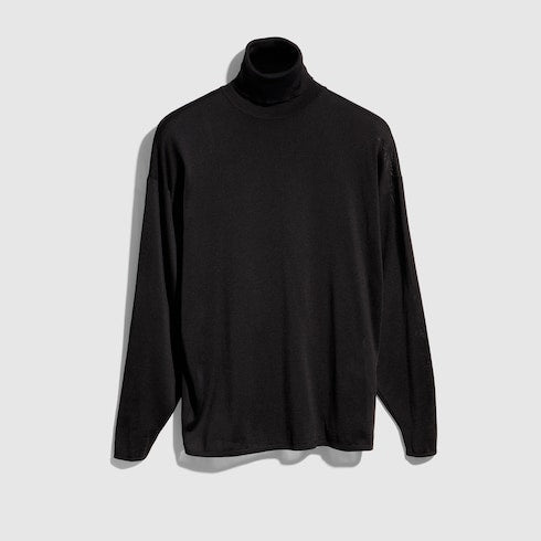 Extra fine silk sweater - black