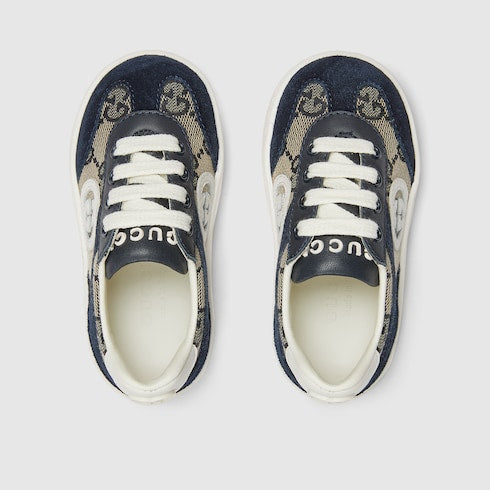 Toddler G74 sneaker - beige and blue GG canvas