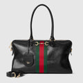 Borsetto large boston bag - black leather