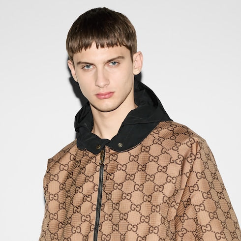 Reversible GG canvas jacket - black