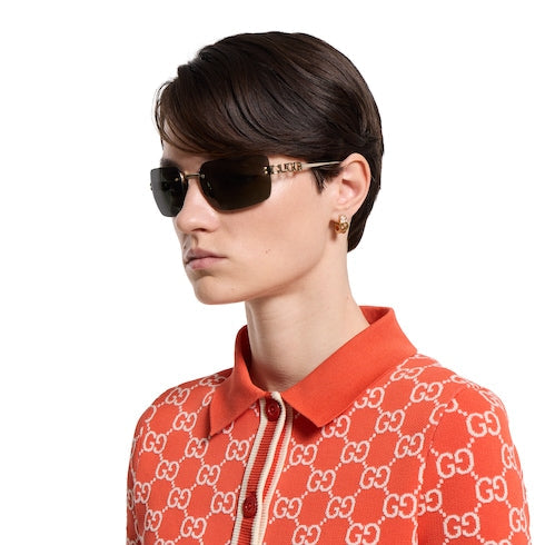 Frameless square sunglasses - gold
