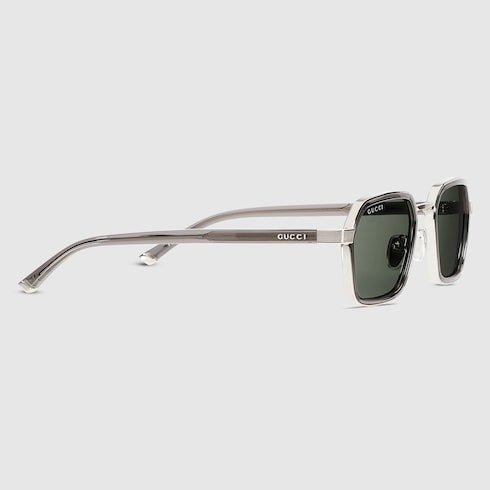 Square frame sunglasses - grey and silver
