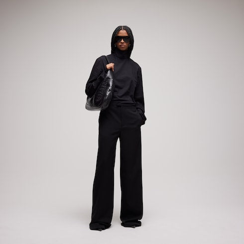 Cotton poplin T-shirt - black