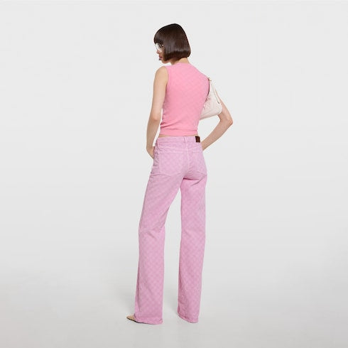 GG fine fabric jacquard vest - light pink