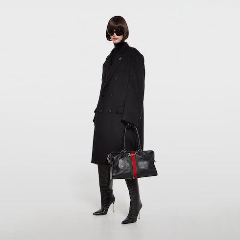 Borsetto large boston bag - black leather