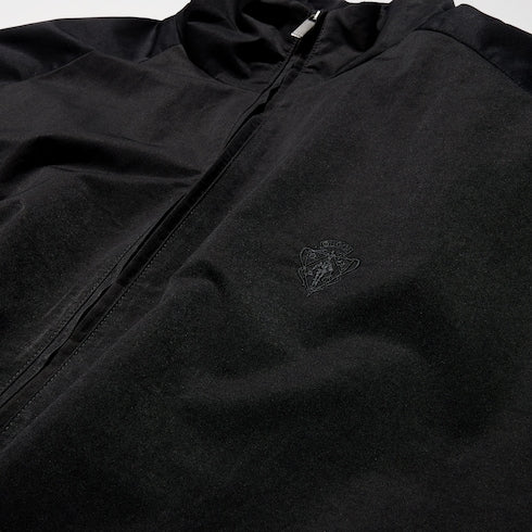 Soft technical twill zip jacket - black