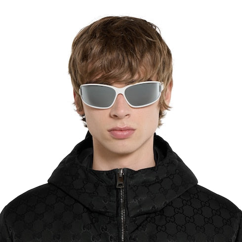 Rectangular frame sunglasses - white