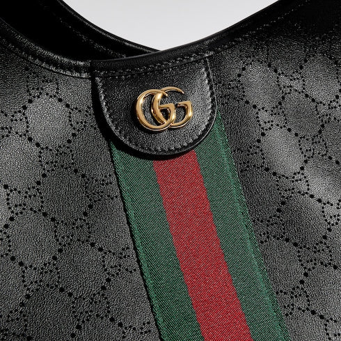 Gucci Giglio large tote bag - black GG leather
