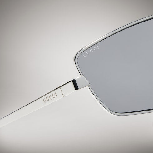 Rectangular optical frame - silver-toned