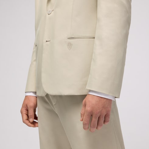 Lightweight cotton nylon twill jacket - beige