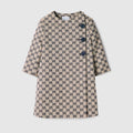 Children's GG canvas coat - beige and blue