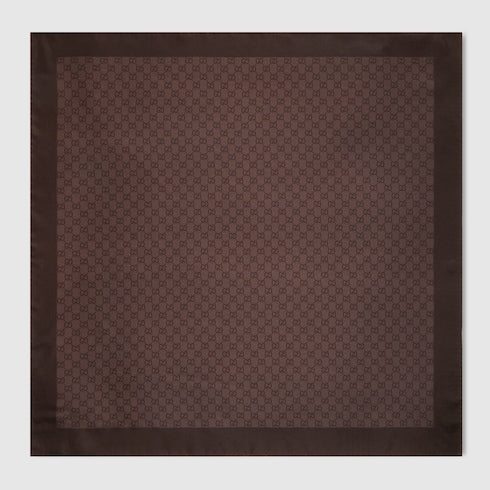GG silk twill jacquard carré - brown