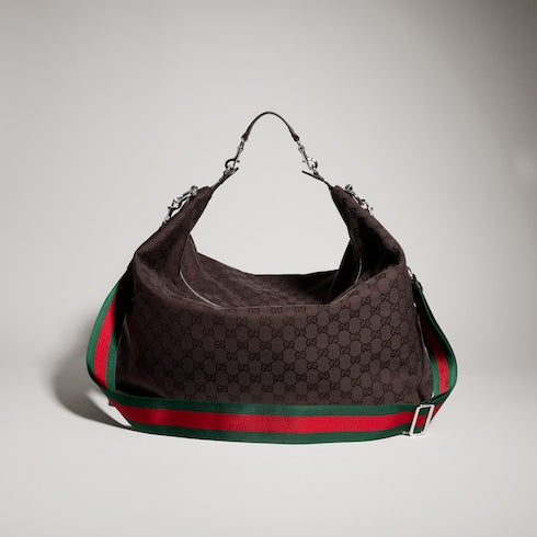 Brera large crossbody bag - dark brown GG canvas