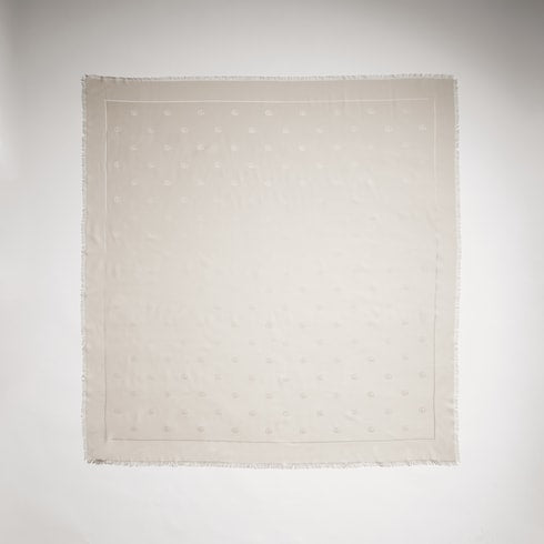 Double G silk wool shawl - ivory