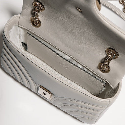 GG Marmont small shoulder bag - light grey leather