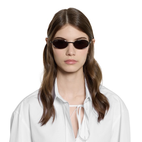 Oval frame sunglasses - dark ruthenium