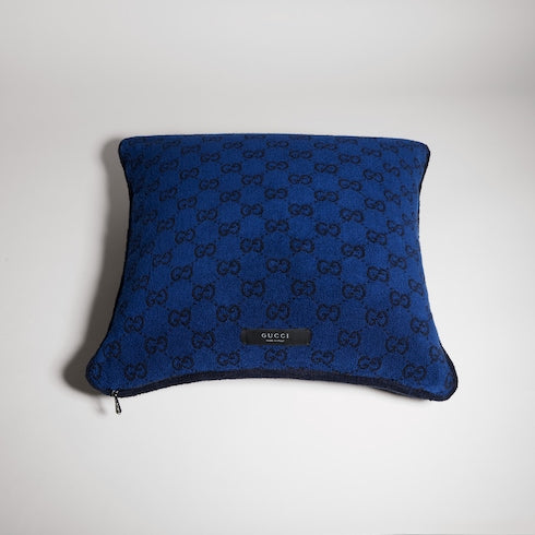 GG cotton cushion - blue GG cotton