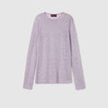 Fine silk T-shirt with GG crystals - lilac