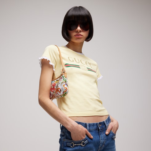 Gossip small shoulder bag - white and multicolor nylon
