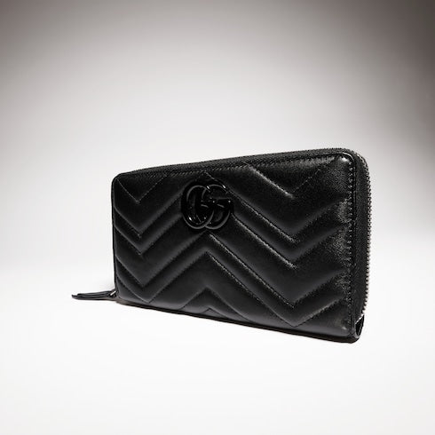 GG Marmont zip around wallet - black leather
