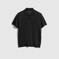 Viscose GG jacquard polo shirt - black