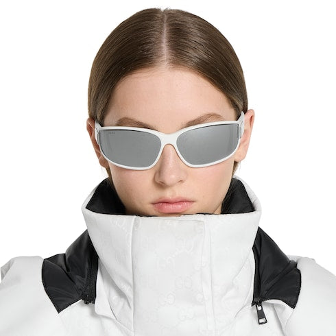 Rectangular frame sunglasses - white