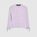 Braided cotton blend cardigan - lilac