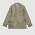 GG printed silk shirt - beige and ebony