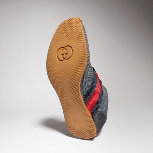 Women's Gucci Tempo sneaker - dark grey mesh and suede