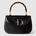 Gucci Bamboo 1947 medium bag - black hand-treated leather