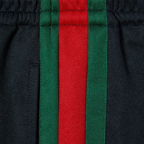 Technical jersey sportswear pants with Web - dark blue