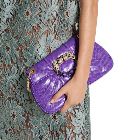 Python evening shoulder bag - purple