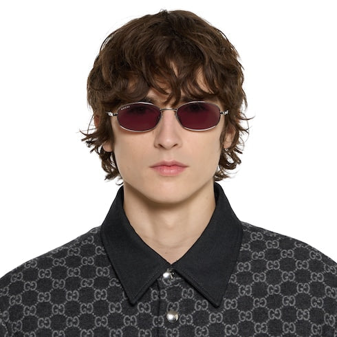 Oval frame sunglasses - silver