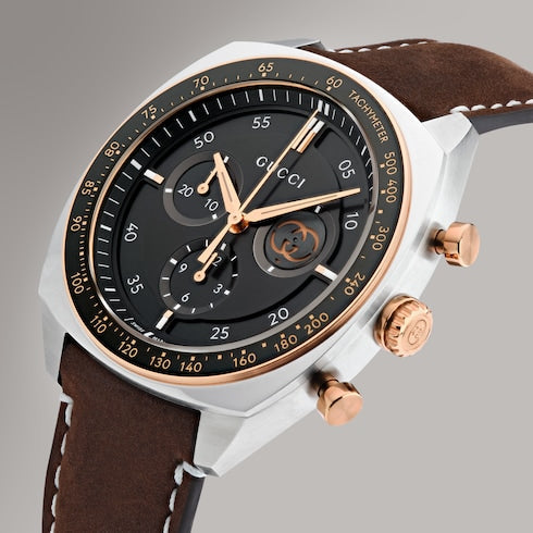 Gucci Interlocking watch, 41mm - brown leather