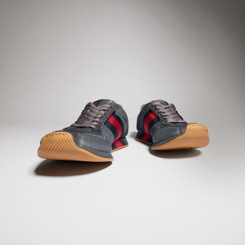 Women's Gucci Tempo sneaker - dark grey mesh and suede