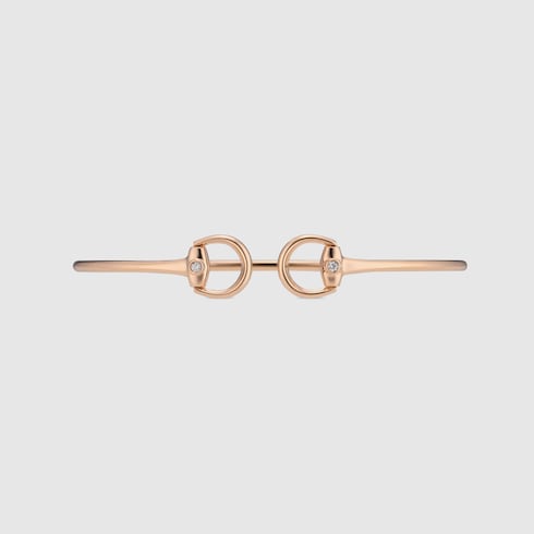Gucci Horsebit 18k diamond bangle bracelet - 18k rose gold
