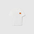 Baby cotton T-shirt with print - white