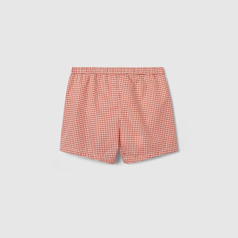 Baby printed nylon swim shorts - red and white
