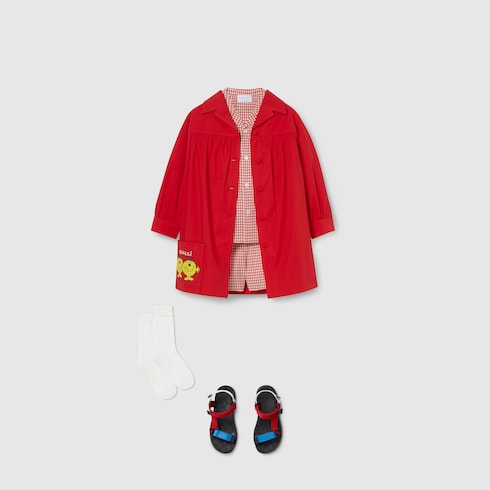 Children's gingham cotton shirt - red and white