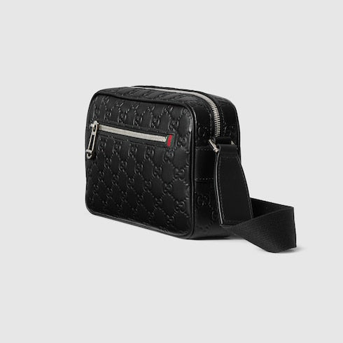 GG Emblem small crossbody bag - black GG leather
