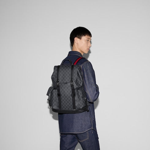 GG Black large backpack - black GG Supreme