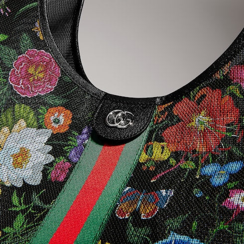 Gucci Giglio Flora large tote bag - black and multicolor Flora net