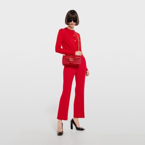 GG Marmont medium shoulder bag - red leather