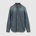 GG cotton denim jacquard shirt - blue
